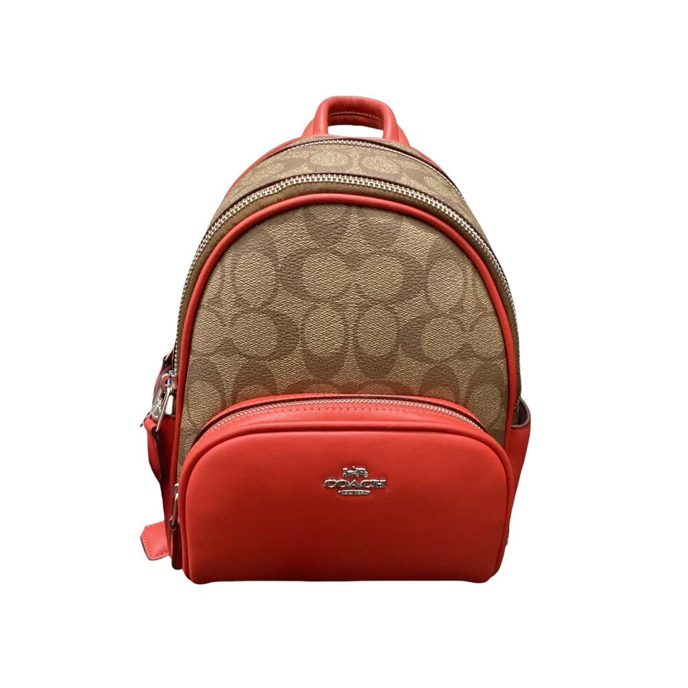 NWOT Coach Backpack Women’s One Size Mini Court Backpack Leather Brown And Red